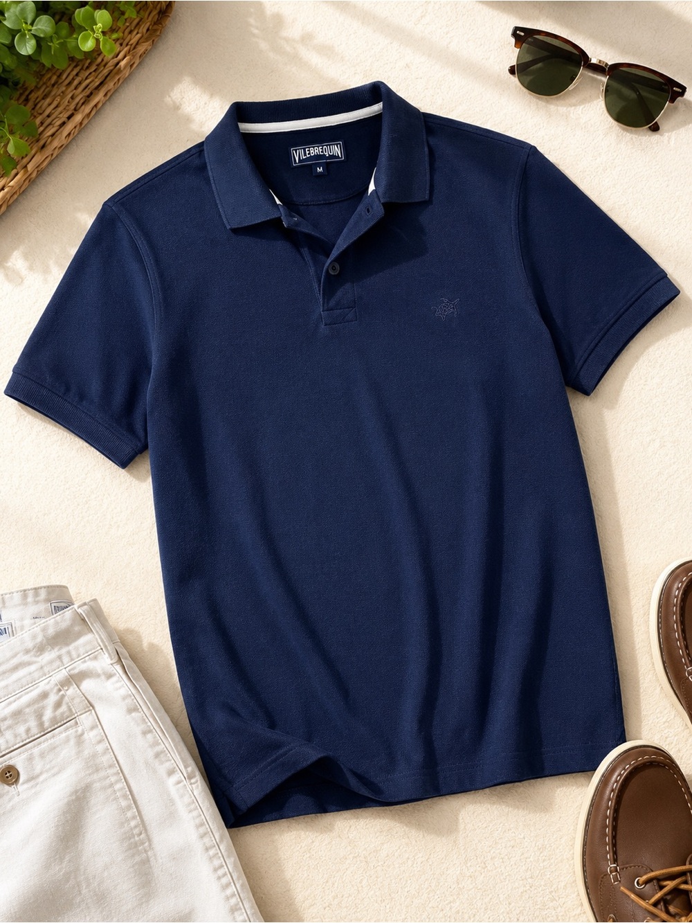 Vilebrequin Navy Organic Cotton Pique Polo Shirt Men’s Large